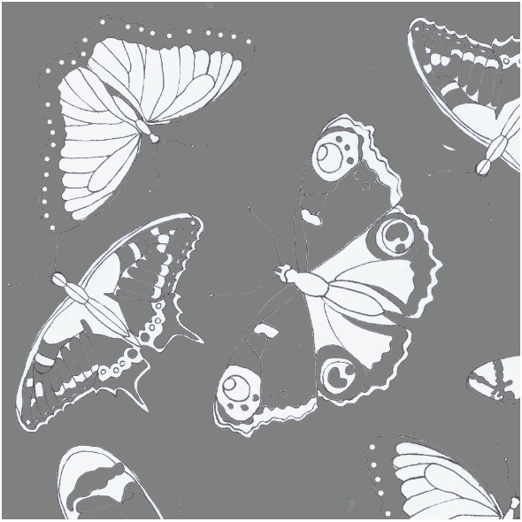 Fabric 24495 | białe motyle