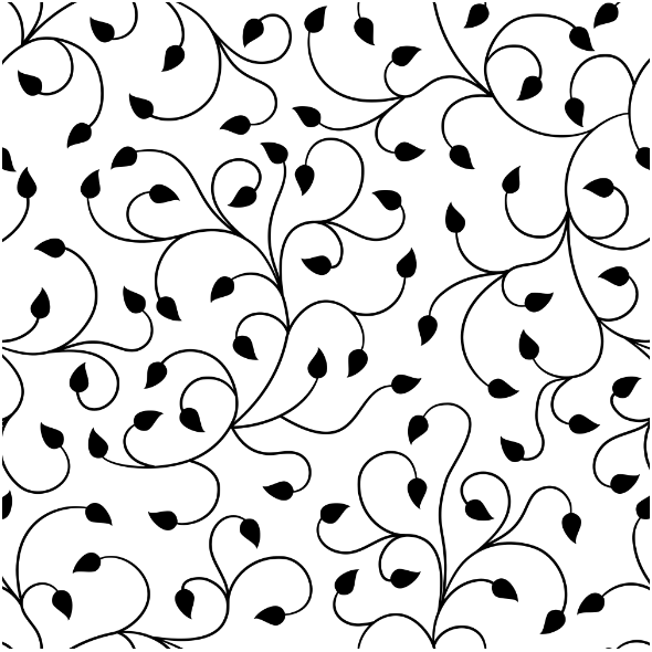 Fabric 24561 | Biało-czarny floresy z liśćmi