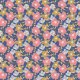 Fabric 25134 | KWIATOWY WZÓR, Akrylowe kwiaty na Granatowym tle0