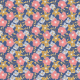 Fabric 25134 | Akrylowe kwiaty na Granatowym tle