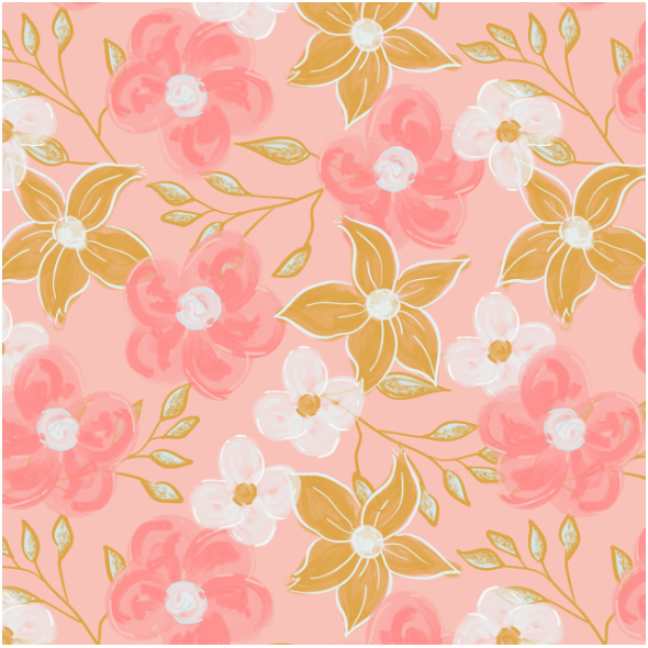 Fabric 25137 | Akrylowe kwiaty na Różowym tle