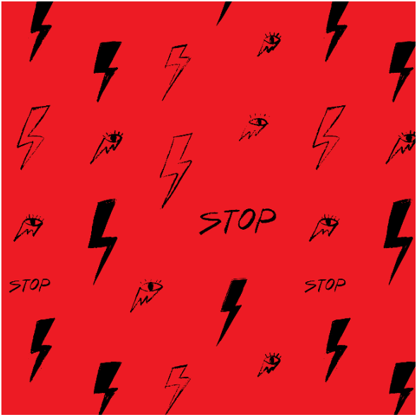 Tkanina 25166 | Strajk kobiet Czarna Błyskawica Oko kobiety Stop