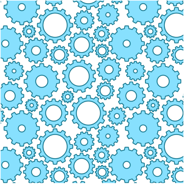 Fabric 25222 | Niebieskie koła zębate, zębatki. bezszwowy wzór