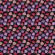Fabric 25232 | KWIATOWY WZÓR, Różowe i filetowe Kwiaty kosmos na czarnym tle. kwiatowy wzór bezszwowy0