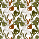 Fabric 25431 | Monstera's Hare white
