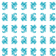 Fabric 25541 | Dragon white turquoise pattern 1