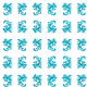 Tkanina 25541 | Dragon white turquoise pattern 1