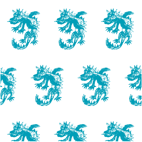 Fabric 25542 | Dragon white turquoise pattern 2