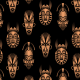 Fabric 25711 | African masks black