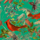 Tkanina 25714 | CHRISTMAS BIRDS - Green