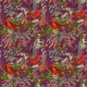 Tkanina 25715 | CHRISTMAS BIRDS - PURPLE 