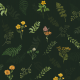 Tkanina 25806 | Liście i kwiaty leśne