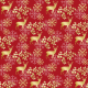 Fabric 25807 | ZŁOTE JELENIE NA CZERWONYM TLE - CHRISTMAS RED PATTERN 