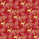 Tkanina 25807 | ZŁOTE JELENIE NA CZERWONYM TLE - CHRISTMAS RED PATTERN 