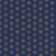 Fabric 25809 | złote Brokatowe płatki śniegu na granatowym tle