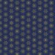 Fabric 25809 | złote Brokatowe płatki śniegu na granatowym tle