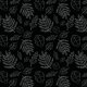 Fabric 26320 | liście czarne