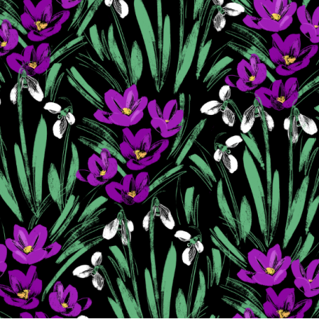 Fabric 26749 | snowdrops and crocuses 