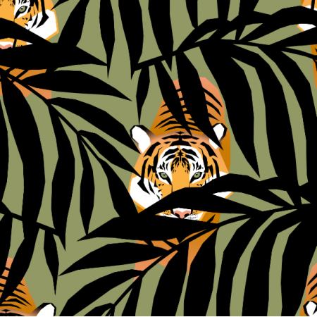 Tkanina 26751 | tigers in the jungle