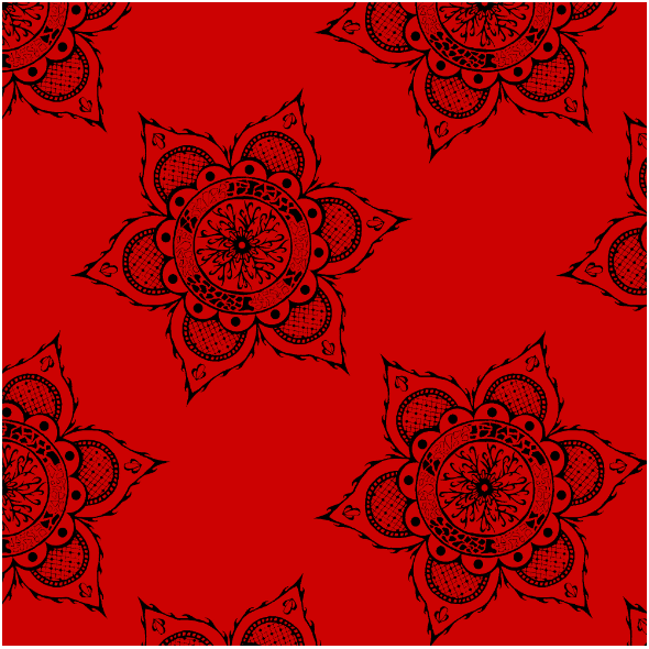 Fabric 27163 | mandala czerwona duża