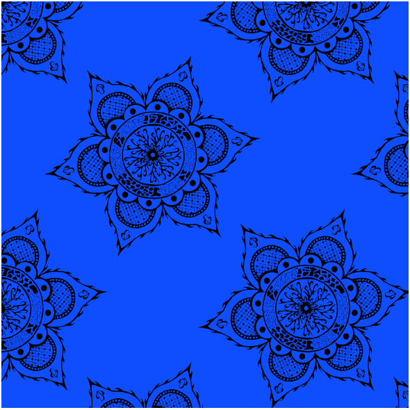 Tkanina 27167 | Mandala niebieska duża