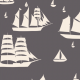 Fabric 27230 | Parade of sails chocolate