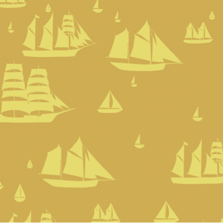 Tkanina 27232 | Parade of Sails mustard