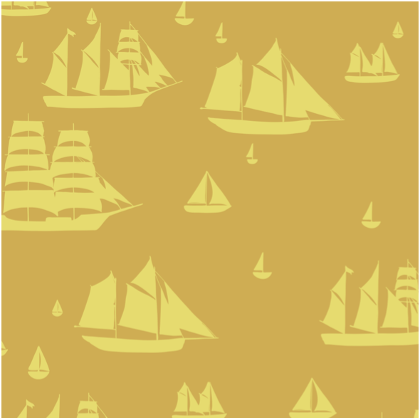 Tkanina 27232 | Parade of Sails mustard