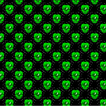27247 | czaszka gwiazdki ciemne zielone małe