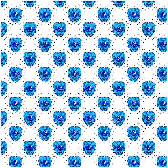 Fabric 27249 | czaszka gwiazdki jasne niebieske małe