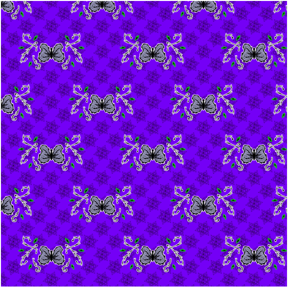 Fabric 27306 | Motyl tribal fiolet mały