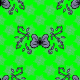 Fabric 27309 | motyl mandala jasny zielony duży