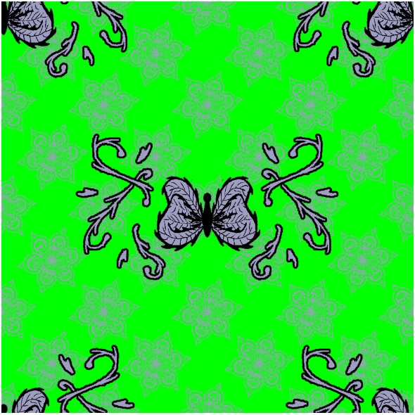 Tkanina 27309 | motyl mandala jasny zielony duży