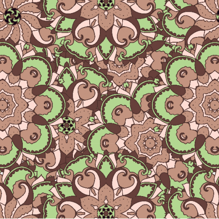 Fabric 2890 | green and brown ornament