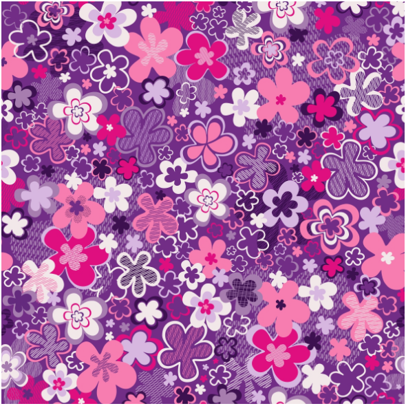 Tkanina 27671 | Neon tossed flowers - 3.5 cm larger flower