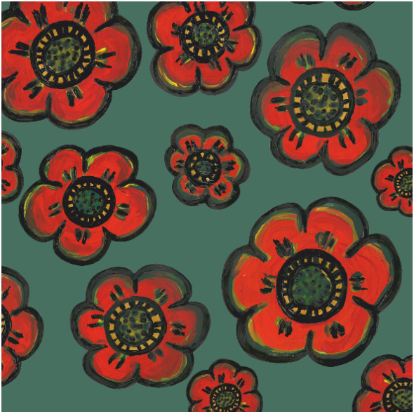 Fabric 27731 | Maki turkusowe