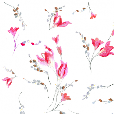 Fabric 27886 | Delikatny pastelowy wzór kwiatowy