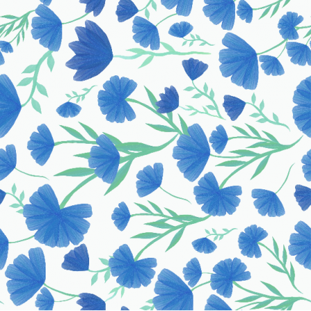 Tkanina 27918 | Niebieskie kwiaty