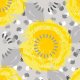 Fabric 27943 | Yellow and gray textured circles, dots, shapes 5 in, jumbo scale
