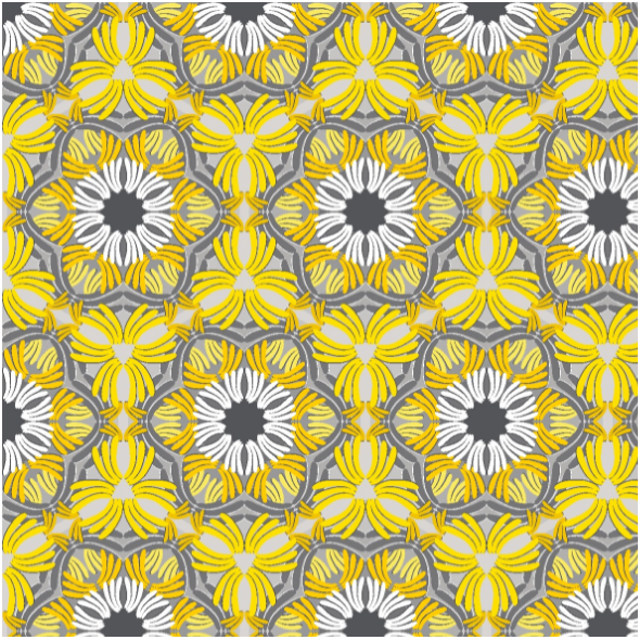 Tkanina 27944 | Yellow and grey curved banana like shapes geometric abstract 3 in