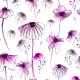 Tkanina 28241 | Purple, lila flowers on white background