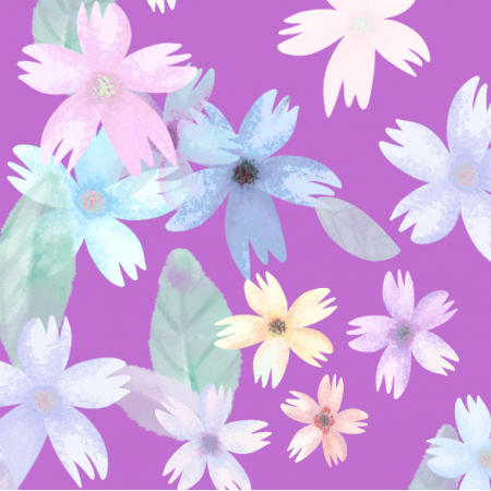 Fabric 28251 | summer flowers on a violet background