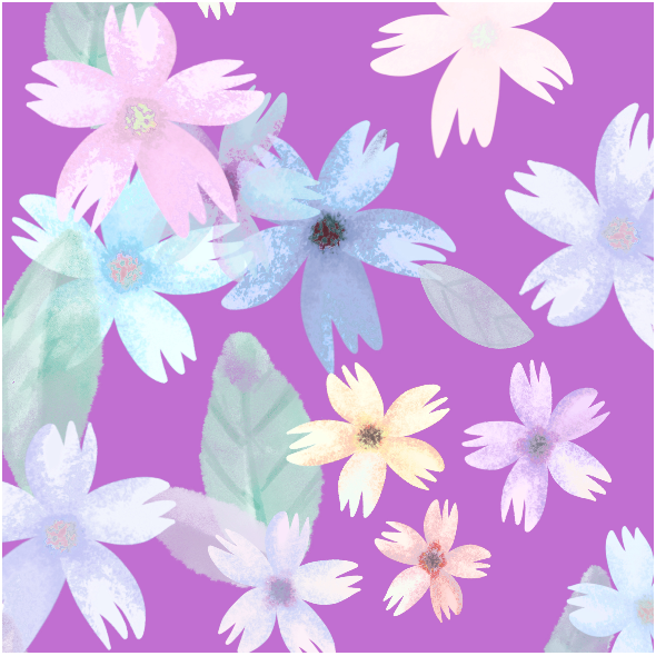 Tkanina 28251 | summer flowers on a violet background