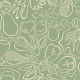 Tkanina 28264 | Pears and birds continuous line contour