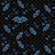 Tkanina 28348 | MOtyl czaszka niebieski ciemny