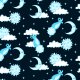 Fabric 2966 | sun, moon and comets