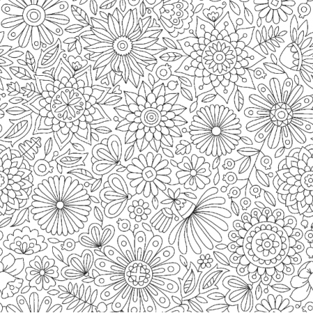 Tkanina 28415 | Kwiaty do kolorowania Anna Grunduls Design