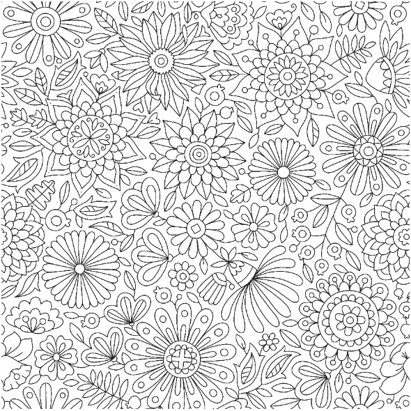 Fabric 28415 | Kwiaty do kolorowania Anna Grunduls Design