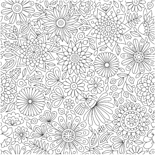 Tkanina 28415 | Kwiaty do kolorowania Anna Grunduls Design