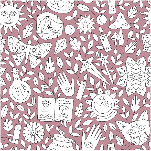 Tkanina 28423 | Magiczne Symbole Róż Anna Grunduls Design